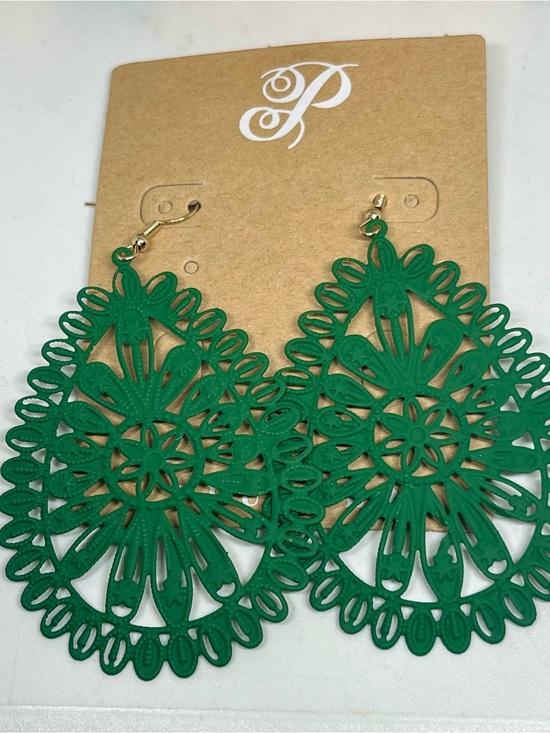 Plunder Jewelry - Plunder Renley GreenFiligree Teardrop Earrings NIB